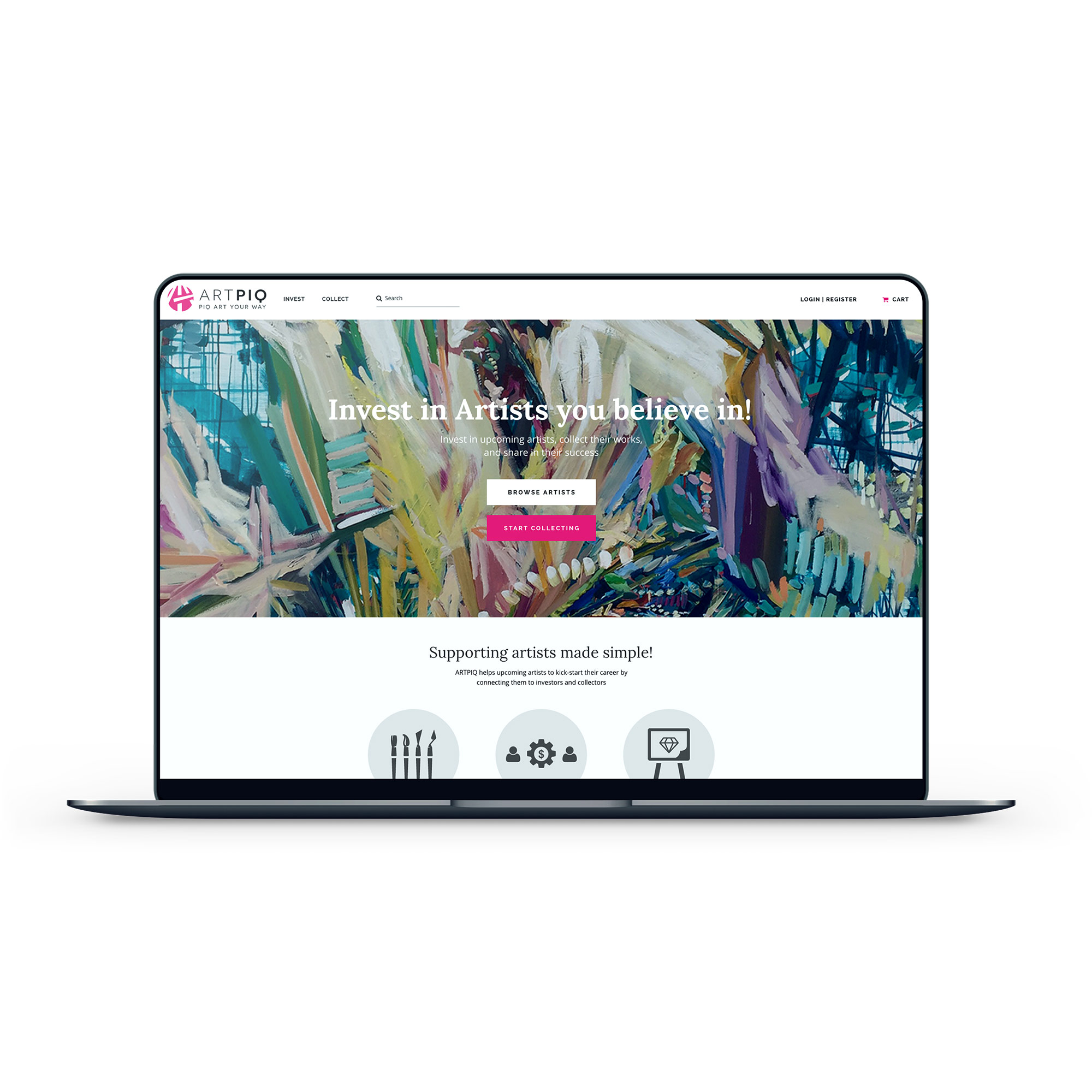 Artpiq homepage webdesign portfolio