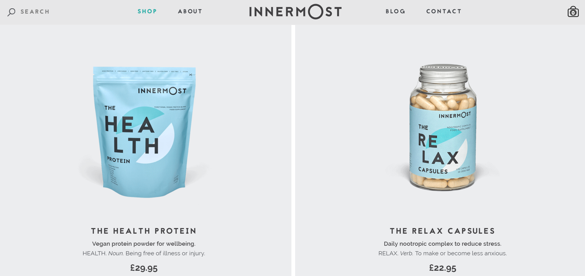 A screenshot of an Innermost collection page on their Shopify Plus ecommerce store.