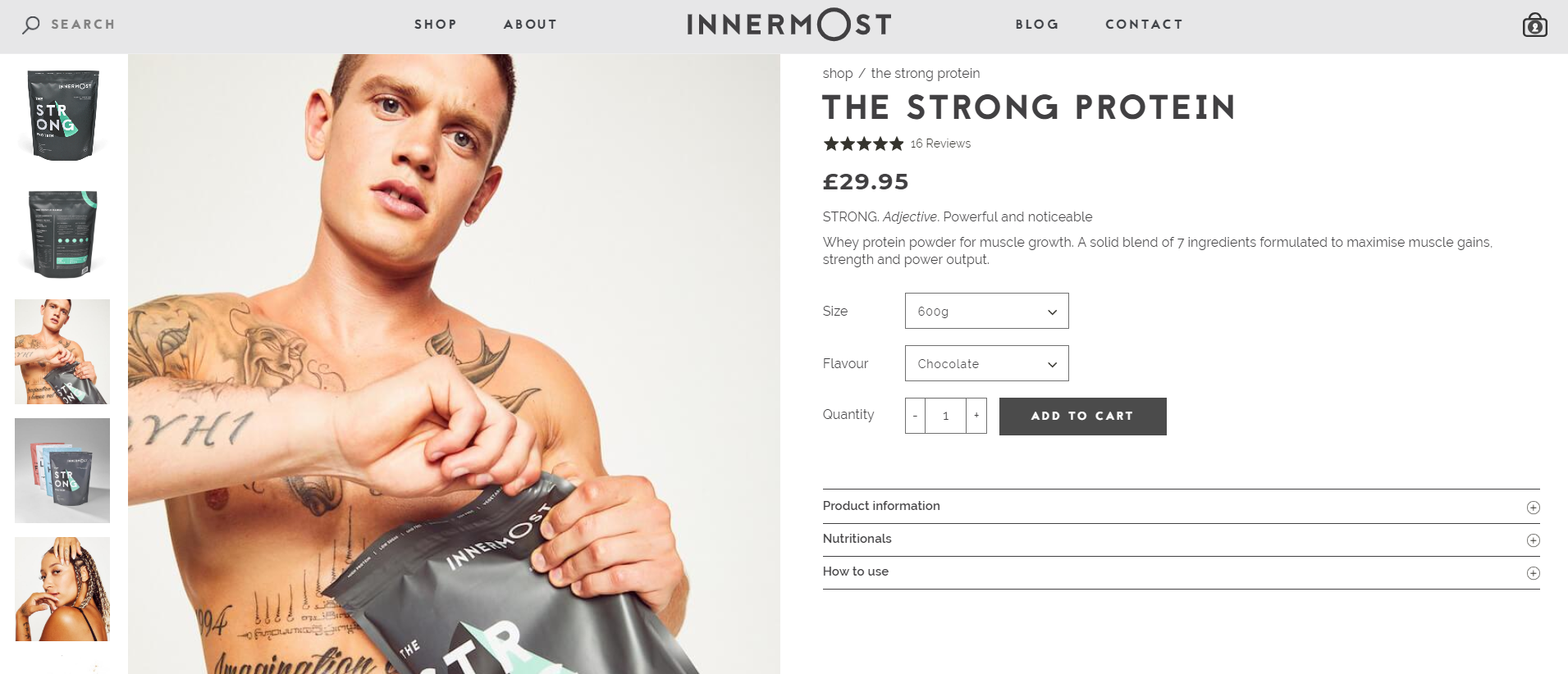 A screenshot of an Innermost product page on their Shopify Plus ecommerce store.