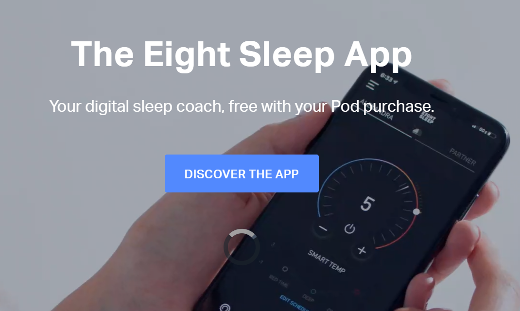 Screenshot of The Eight Sleep App's homepage; an app that uses one of the three types of subscription models.