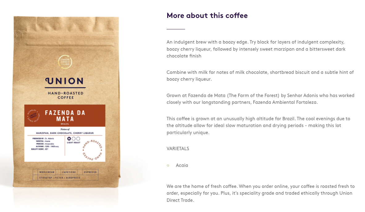 seo-for-product-descriptions-union-roasted-coffee