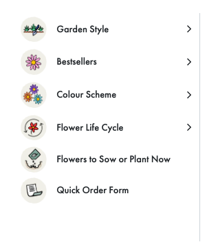 Image of icons in use on navigation; icons are bright and organically illustrated.