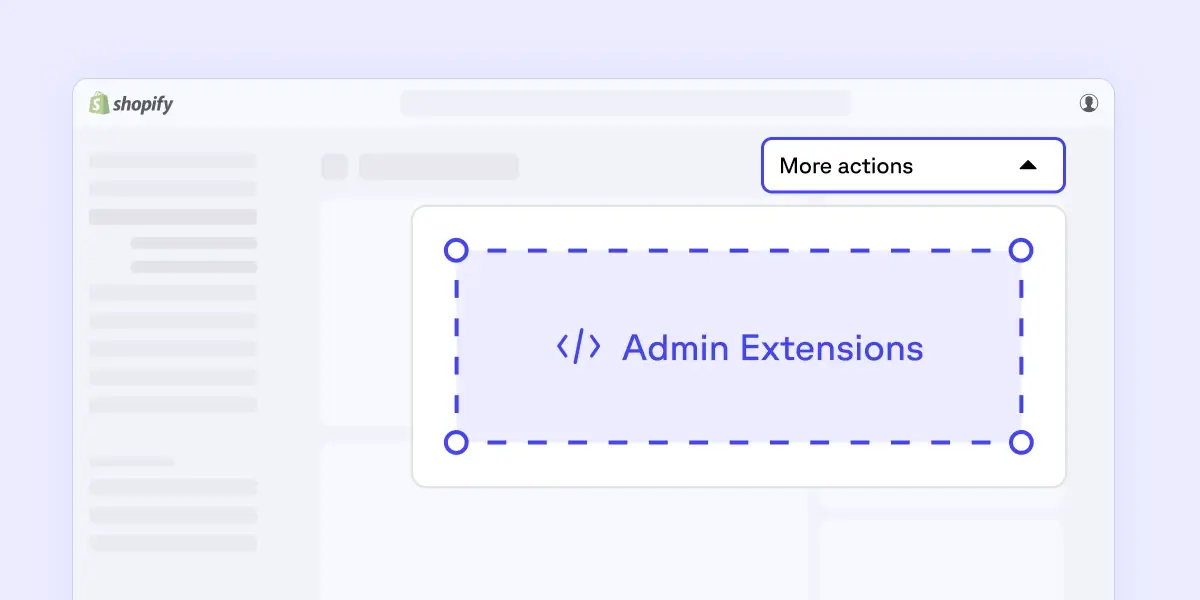 Screenshot demonstrating where Admin Extensions can be found within Shopify Admin. 