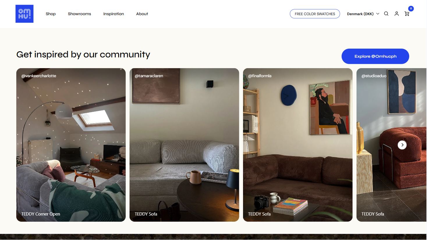 Screenshot of user generated content on the website
